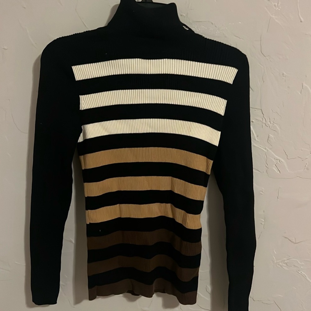 Lauren Ralph Lauren striped ribbed turtleneck